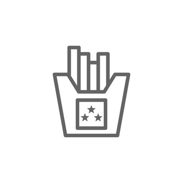 French fries, USA icon. Element of 4th of july icon. Thin line icon for website design and development, app development. Premium icon