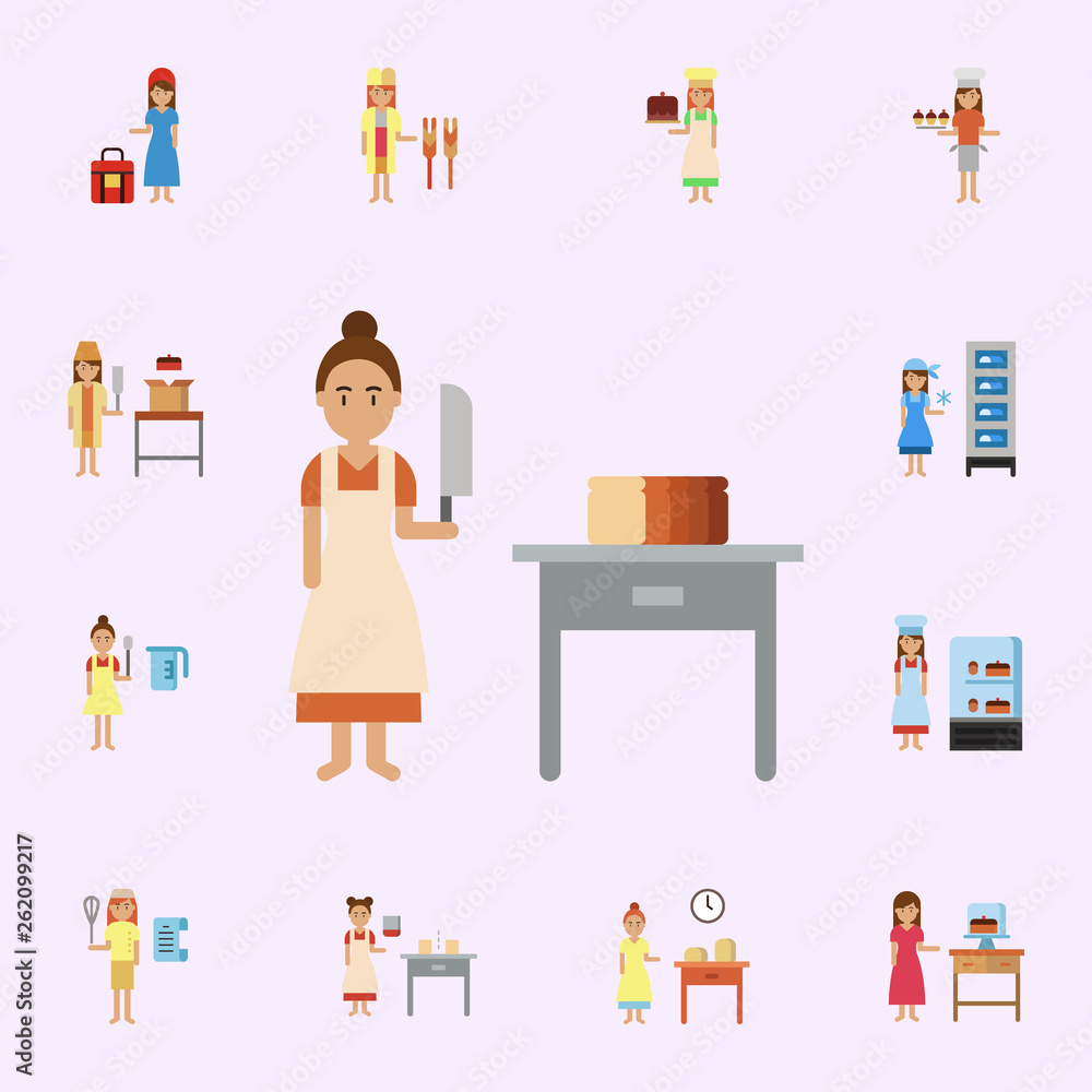 Aufkleber sliced bread, bakery color icon. bakery icons universal set for web and mobile