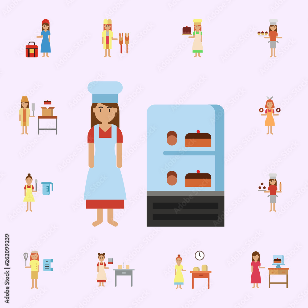 Poster display, bakery color icon. bakery icons universal set for web and mobile
