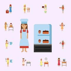 display, bakery color icon. Bakery icons universal set for web and mobile