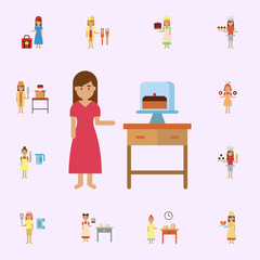 cake dome, bakery color icon. Bakery icons universal set for web and mobile