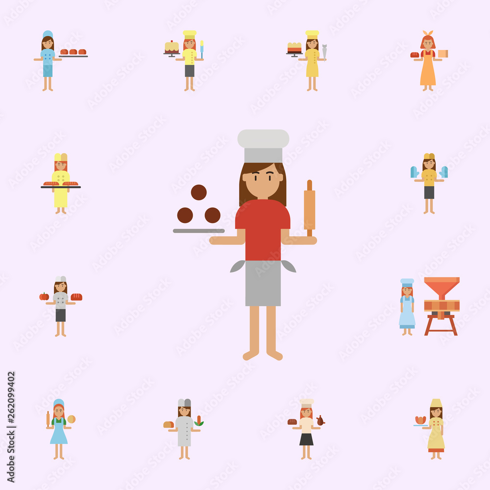Poster cookies, bakery color icon. bakery icons universal set for web and mobile
