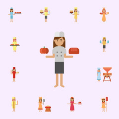 Fototapeta premium pumpkin bread, bakery color icon. Bakery icons universal set for web and mobile