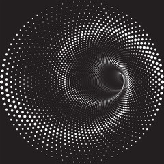 Dotted Halftone Vector Spiral Pattern or Texture