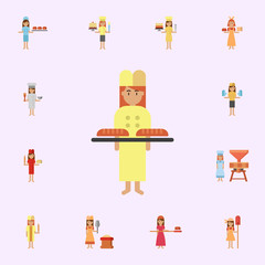 Fototapeta premium tray, bakery color icon. Bakery icons universal set for web and mobile