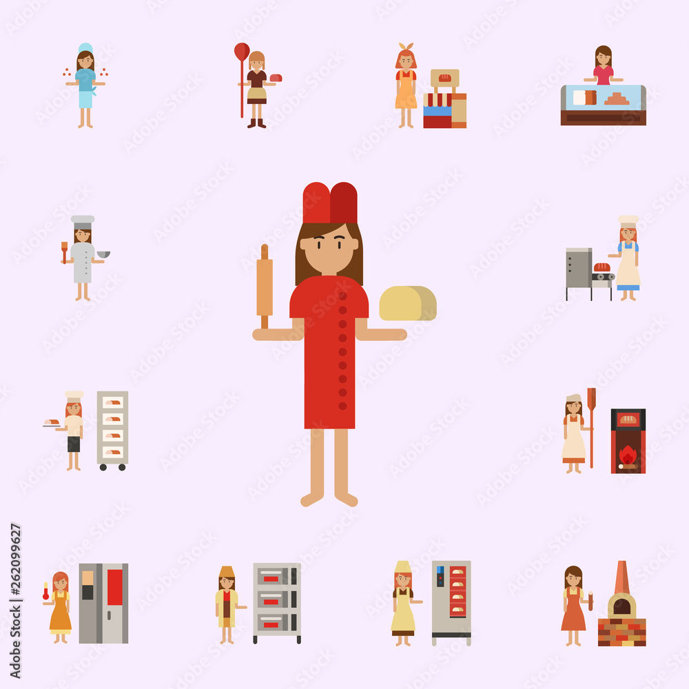 Poster dough, bakery color icon. bakery icons universal set for web and mobile