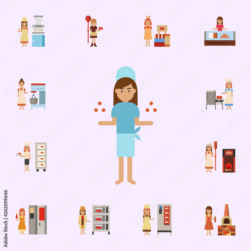 Aufkleber bakery color icon. bakery icons universal set for web and mobile