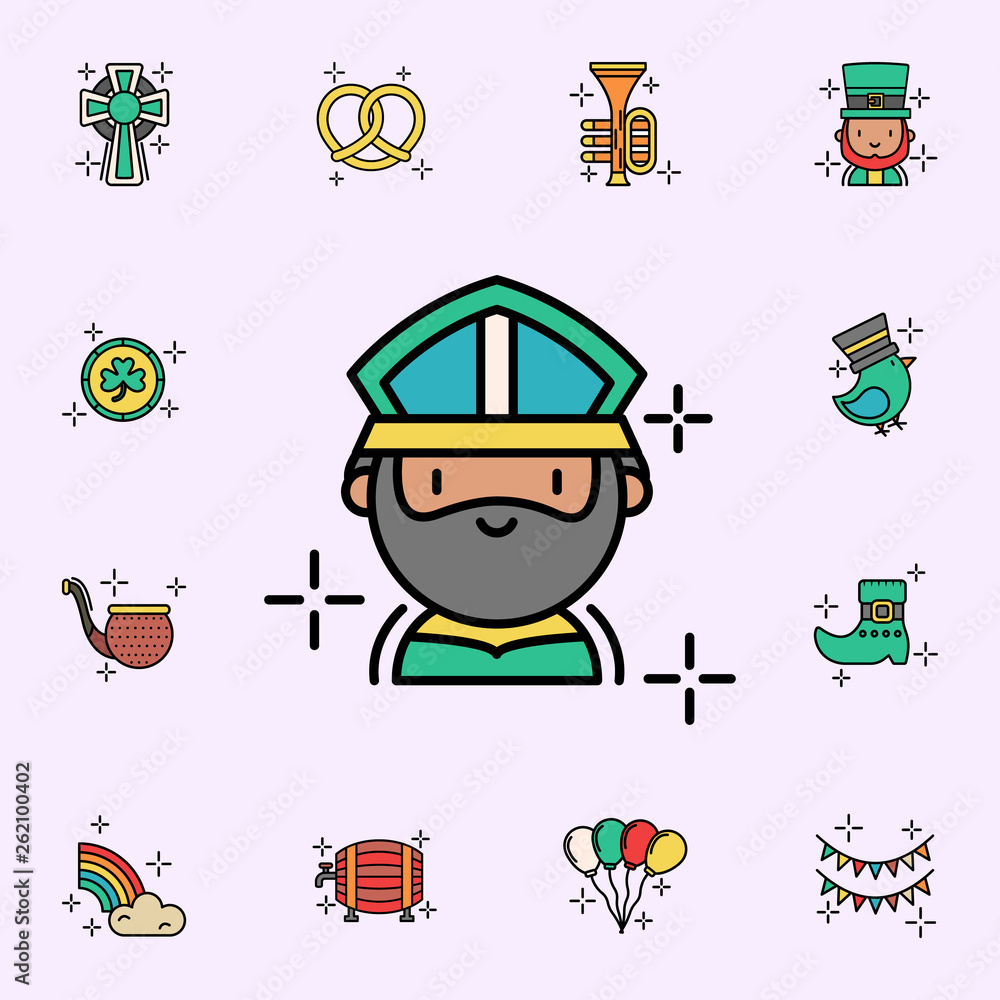 Poster st. patrick icon. st.patricks day icons universal set for web and mobile
