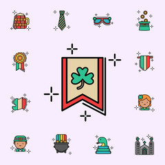Flag, Clover icon. St.Patricks day icons universal set for web and mobile