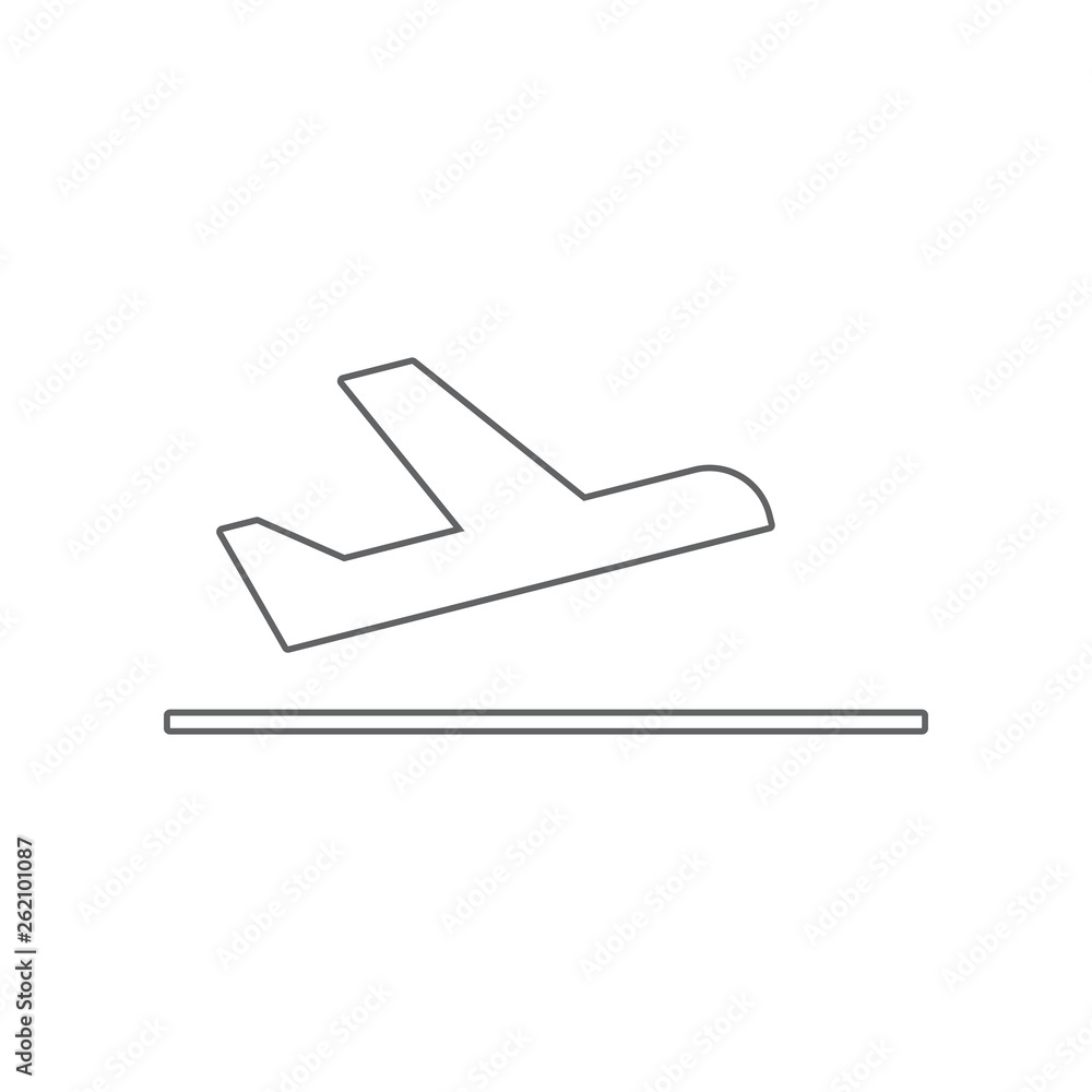 Poster airplane departure icon. element of airport for mobile concept and web apps icon. outline, thin line