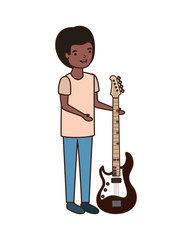 young man with electric guitar character