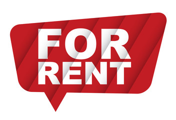 red vector banner for rent