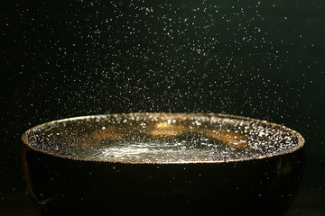 Tibetan singing bowl of water / traditional yoga health accessories golden