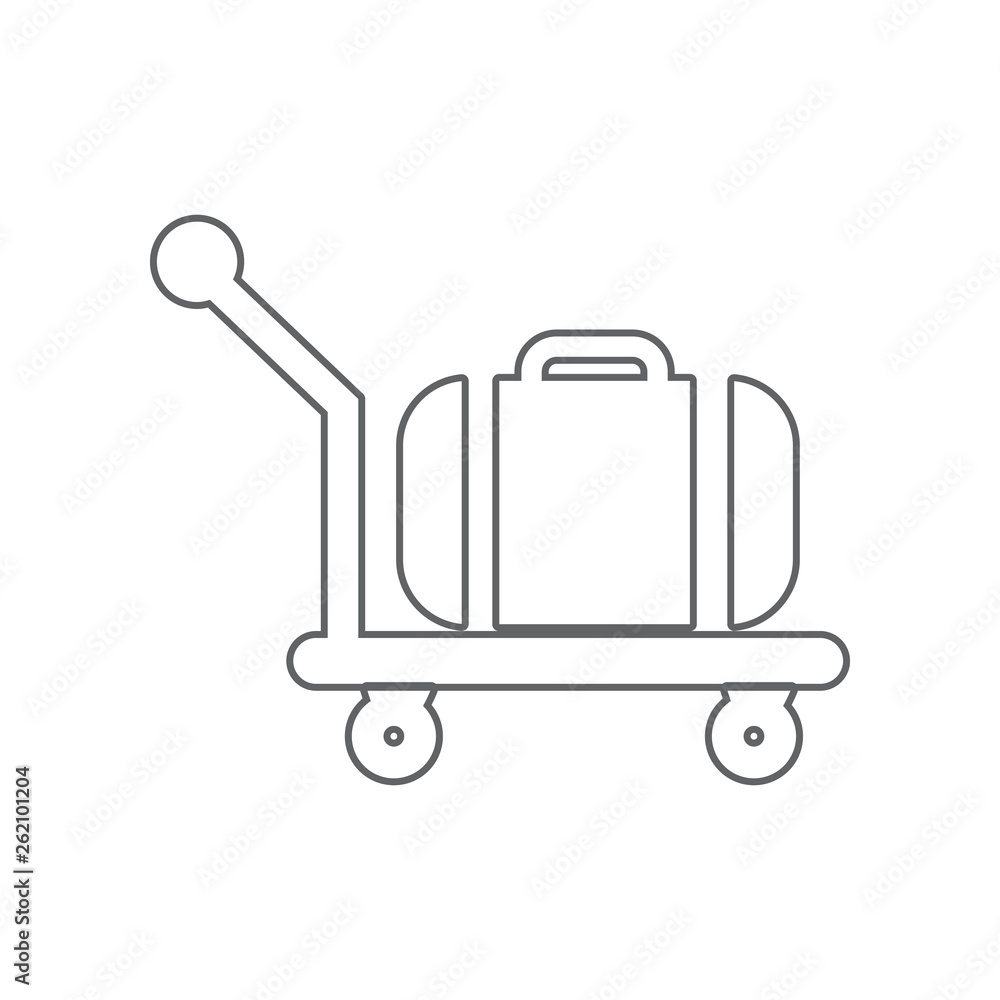 Poster trolley luggage icon. element of airport for mobile concept and web apps icon. outline, thin line ic