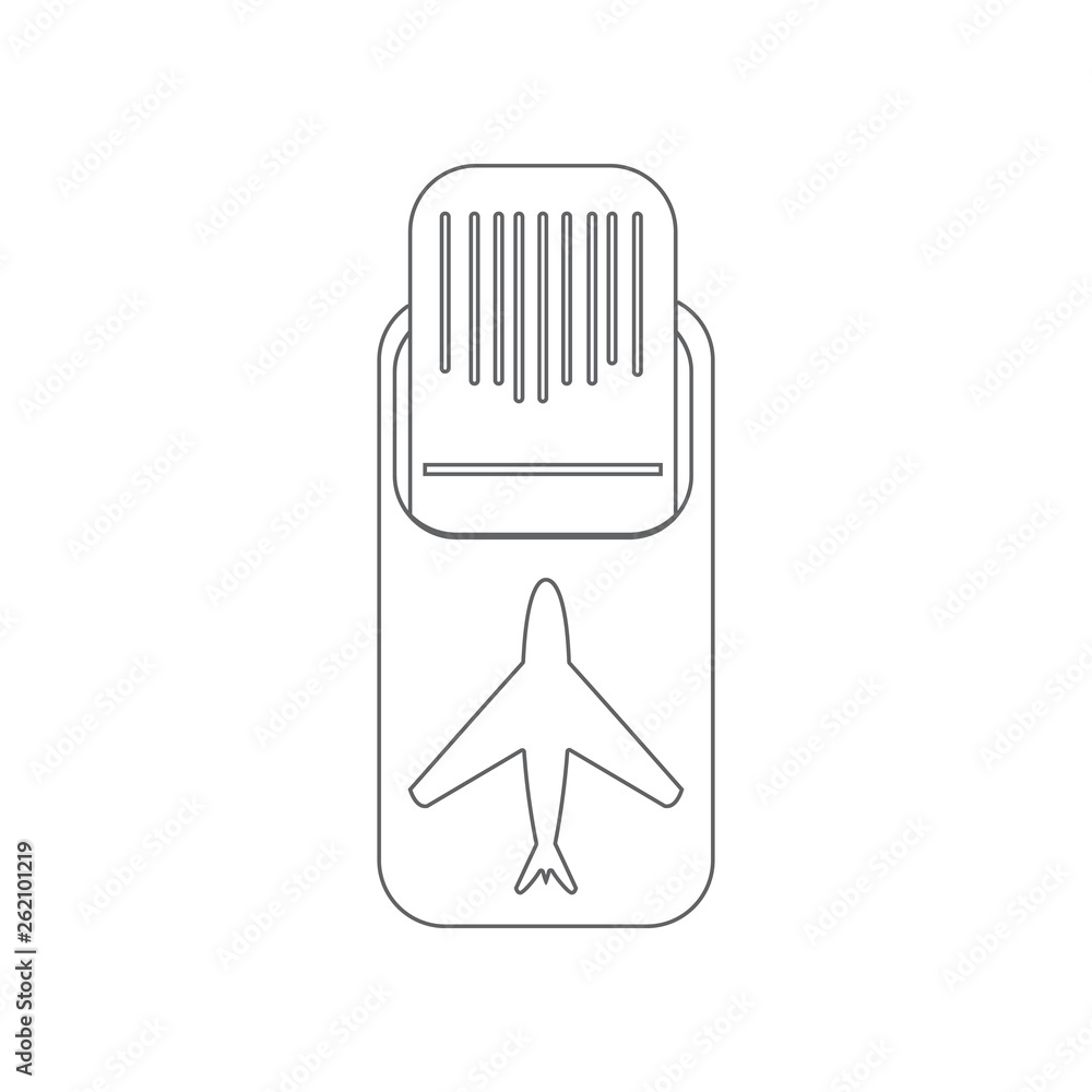 Poster airplane on runway icon. element of airport for mobile concept and web apps icon. outline, thin line