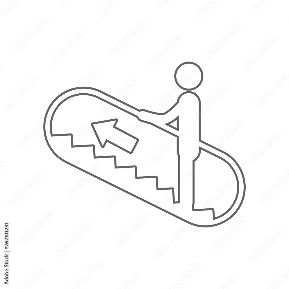Poster escalator up icon. element of airport for mobile concept and web apps icon. outline, thin line icon 