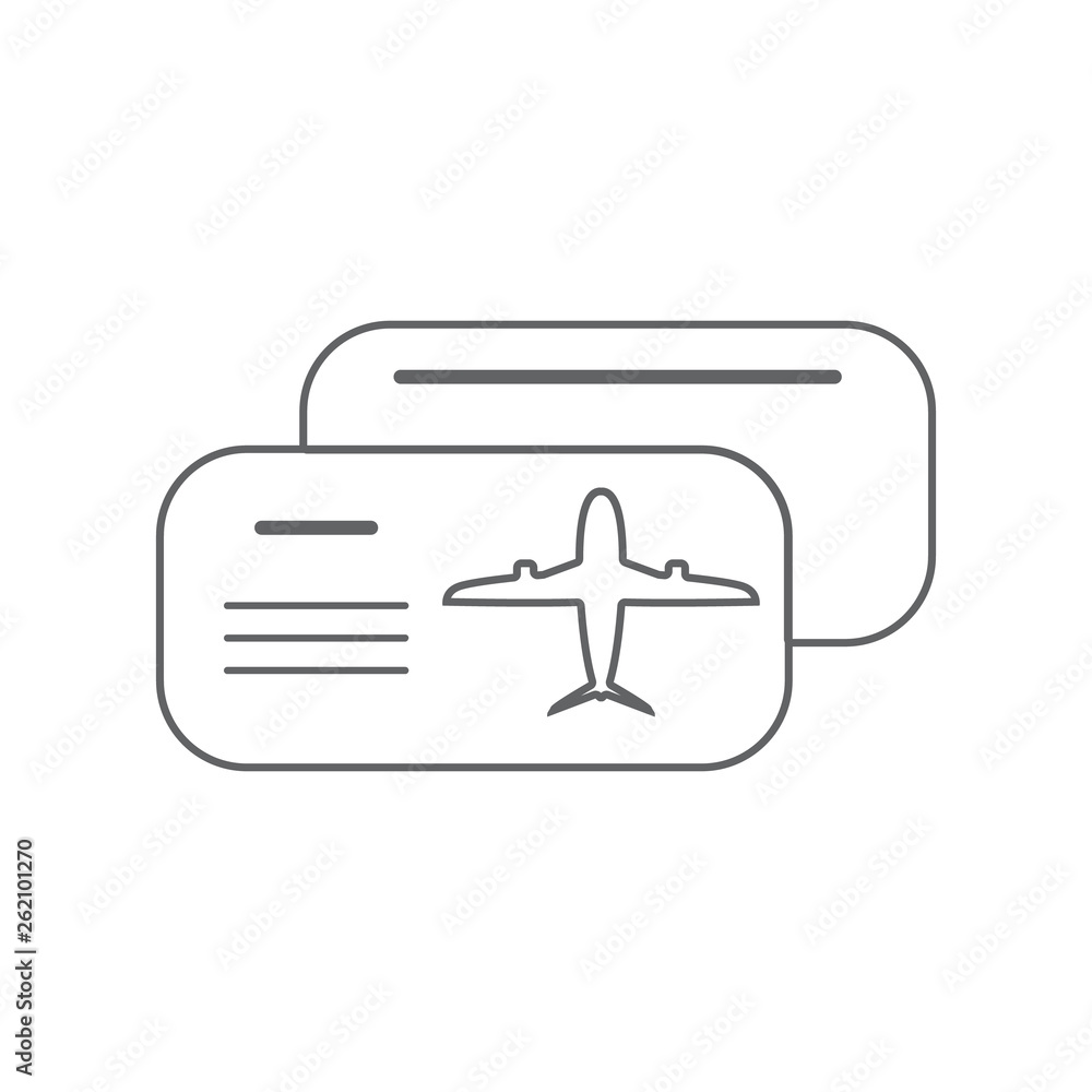 Poster the blank ticket plane icon. element of airport for mobile concept and web apps icon. outline, thin 
