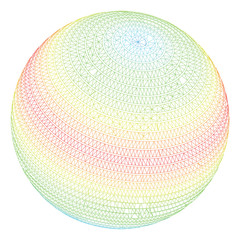 Mesh abstract sphere spectrum stripes polygonal icon illustration. Abstract mesh lines and dots form triangular abstract sphere spectrum stripes.