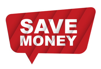 red vector banner save money