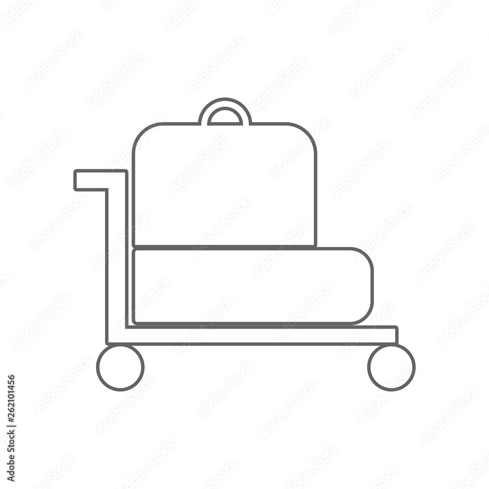 Poster trolley luggage icon. element of airport for mobile concept and web apps icon. outline, thin line ic