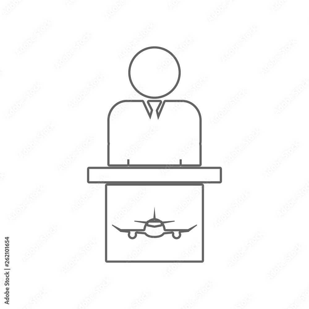 Poster Border airport ticket chek icon. Element of Airport for mobile concept and web apps icon. Outline, thin line icon for website design and development, app development