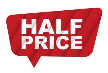 red vector banner half price