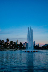 Fototapeta premium Echo Park Fountain at Sunset