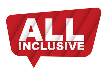 red vector banner all inclusive