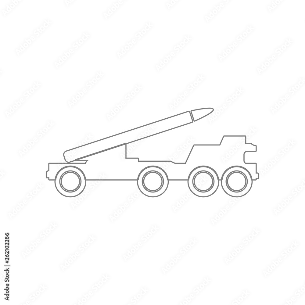 Poster missile truck icon. element of army for mobile concept and web apps icon. outline, thin line icon fo