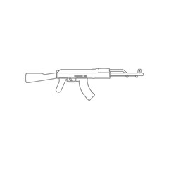 AK47 icon. Element of Army for mobile concept and web apps icon. Outline, thin line icon for website design and development, app development