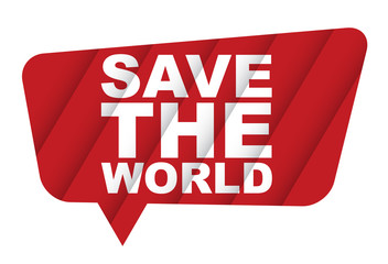 red vector banner save the world