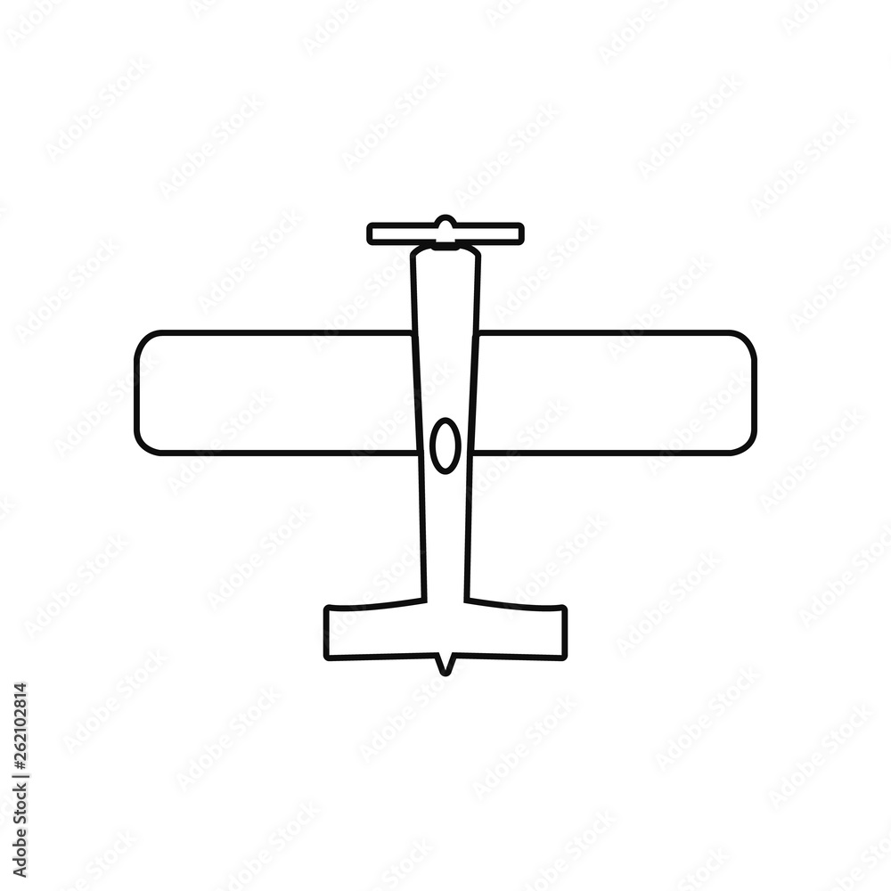 Poster vintage airplane icon. element of army plane for mobile concept and web apps icon. outline, thin lin