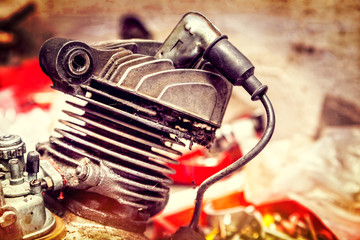 Close-up of a Two Stroke Engine