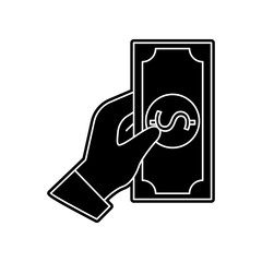the hand keeps the money icon. Element of Banking for mobile concept and web apps icon. Glyph, flat icon for website design and development, app development