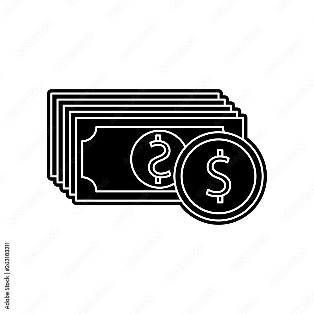 Poster banknotes and coins icon. element of banking for mobile concept and web apps icon. glyph, flat icon 