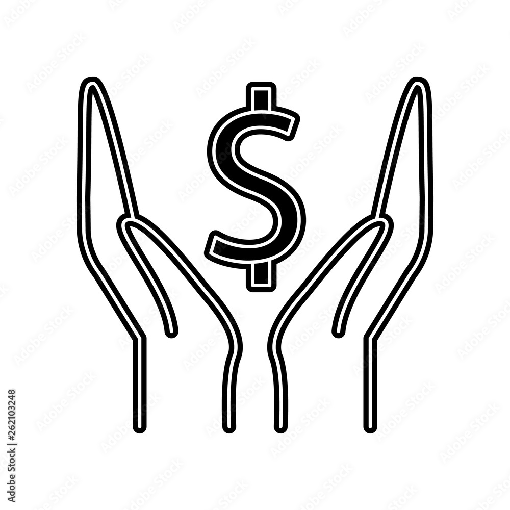 Poster hand money icon. element of banking for mobile concept and web apps icon. glyph, flat icon for websi