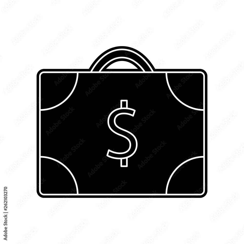 Poster suitcase of money icon. element of banking for mobile concept and web apps icon. glyph, flat icon fo