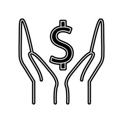 hand money icon. Element of Banking for mobile concept and web apps icon. Glyph, flat icon for website design and development, app development