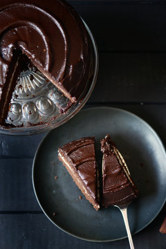 Dark chocolate devil's food cake