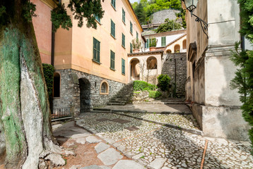 Fototapeta na wymiar Ancient village Albogasio Oria, is part of the municipality of Valsolda, in the province of Como, Lombardy region, Italy