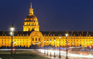 Obraz premium The cathedral of Saint Louis at night, Paris.