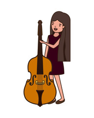 young woman with violin character