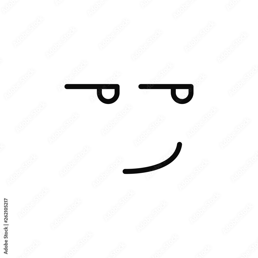 Poster smirking, face icon. simple thin line, outline vector of emotion icons for ui and ux, website or mob