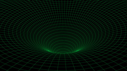 Fototapeta na wymiar Abstract tunnel. Vector wormhole. 3D corridor mesh.