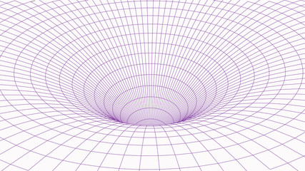 Abstract tunnel. Vector wormhole. 3D corridor mesh.