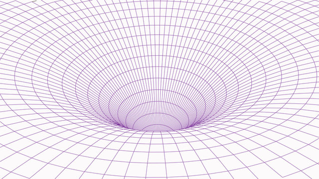 Abstract Tunnel. Vector Wormhole. 3D Corridor Mesh.