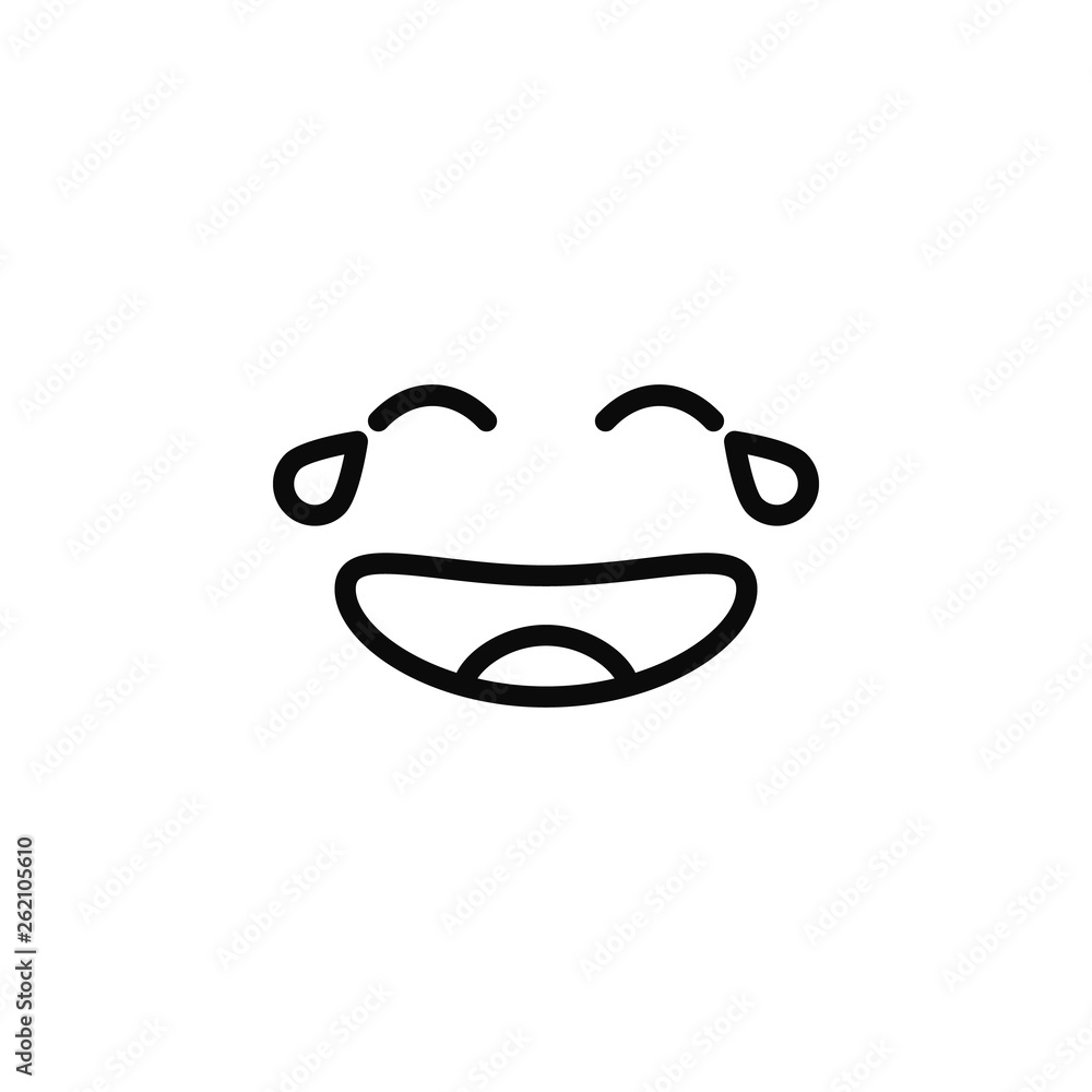 Poster tears of joy, face icon. simple thin line, outline vector of emotion icons for ui and ux, website or