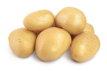 Young potato isolated on white background. Harvest new