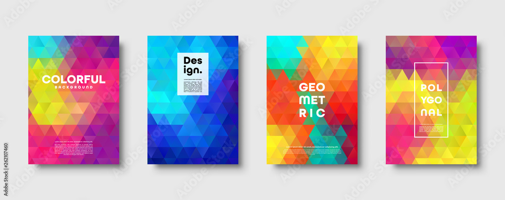 Wall mural triangle polygonal abstract background. colorful gradient design. low poly shape banner. vector illu