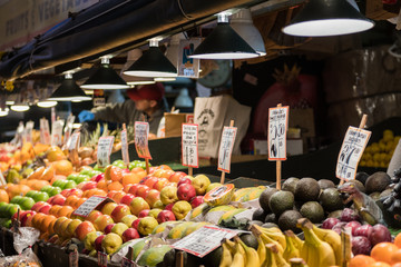 Fruit stall at Pike Place Market in Seattle